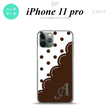 iPhone11Pro iPhone11 Pro スマホケース ハードケース ドット レース A 茶 +アルファベット メンズ レディース nk-i11p-345i
