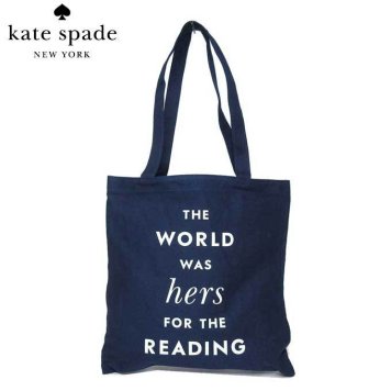 ケイト・スペード ブティック kate spade トートバッグ 174949 CANVAS BOOK TOTE キャンバス ブック トート ネイビー系×オフホワイト系【RCP】【楽天カード分割】【レディース】