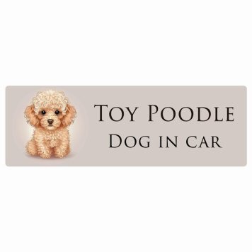 ドッグ カーステッカー イラスト付 Dog in Car トイプードル B タイプ セーフティサイン 犬種別 長方形 15x5cm シール リア あおり運転対策 Dog Sticker 屋外 屋内 防水 かわいい おしゃれ 安全対策 カーサイン