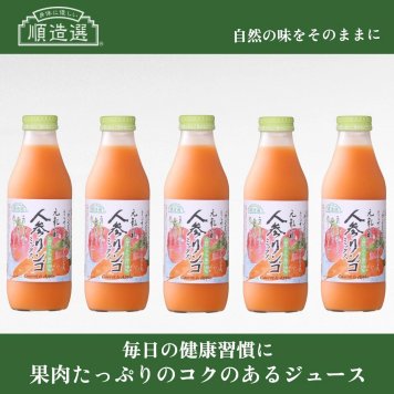 「身体に優しい」順造選ジュース　元気一杯 人参りんごミックス　500ml×５本セット