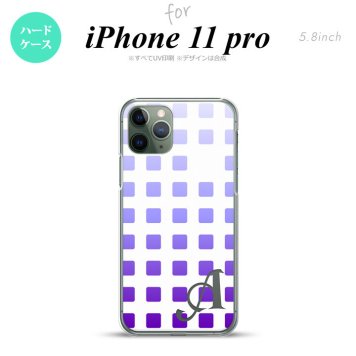iPhone11Pro iPhone11 Pro スマホケース ハードケース スクエア ドット 紫 +アルファベット メンズ レディース nk-i11p-1362i
