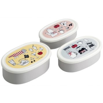 リサ・ラーソン/キッチン 抗菌 シール容器 3Pセット スケーター ※送料無料(北海道・沖縄は除く)