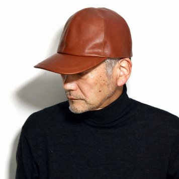レザーキャップ キャップ メンズ 革 帽子 cap 日本製 本革 レザー メンズキャップ leather 茶 中茶 ミディアムブラウン クリスマス プレゼント 誕生日 ギフト ラッピング 父の日