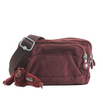キプリング Kipling ショルダーバッグ K13975 47F MULTIPLE マルチプル 2way 斜めがけバッグ ウエストバッグ ベルトバッグ BURNT CARMINE C ダークレッド系