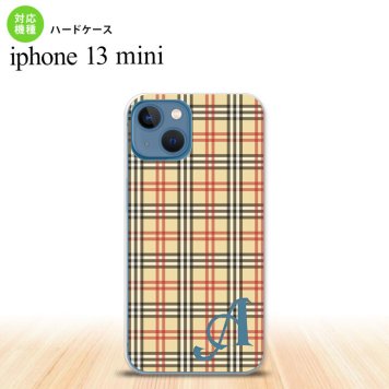 iPhone13mini iPhone13 mini ケース ハードケース チェック B ベージュ 赤 +アルファベット  nk-i13m-446i