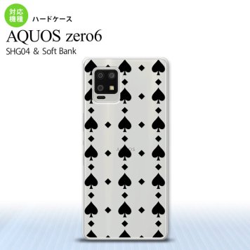 SHG04 SHG04 ZERO6 AQUOS zero6 スマホケース ハードケース トランプ スペード クリア 黒 メンズ レディース nk-zero6-537