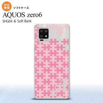 SHG04 SHG04 ZERO6 AQUOS zero6 スマホケース ソフトケース パズル ピンク +アルファベット メンズ レディース nk-zero6-tp1210i
