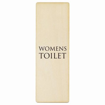 トイレ プレート 木製 WOMENS 文字タイプ ホワイト ブラック 長方形 縦書き 9x27cm ドア サインステッカー ピクトサイン トイレマーク表示 案内 注意 施設 御手洗 TOILET おしゃれ シンプル 安全対策
