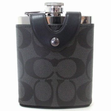 コーチ COACH アウトレット  水筒  キャンバス レザー シグネチャー ウイスキー ボトル ヒップフラスコ スキットル ウォーターボトル  CE786 QBO4G
