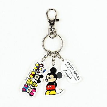 ディズニー 3連アクリルキーホルダー ミッキー ミニー C イエロー Disney