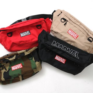MARVEL マーベル ビッグウエストバッグ レディース メンズ かっこいい 斜めがけ 高校生 かわいい 男の子 女の子 大容量 ナイロン 軽量 ミニ ブランド プレゼント outfit ギフト  敬老の日 プレゼント ギフト