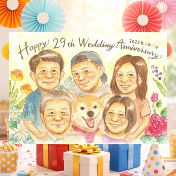 結婚記念日のお祝いに、似顔絵で幸せ体験しませんか。 ギフト 似顔絵 結婚記念日 手描き 贈り物 名入れ プレゼント 結婚記念日 結婚10周年 記念 金婚式 お祝い 周年記念 結婚30周年 大人数 ご両親 家族 夫婦 修正無料 名入れ 下書き確認 そっくり 一生もの 喜ばれる 似てる 結婚記念日 記念日 感謝 一生もの 宝物 クリスマス バレンタインデー お祝いの品 贈答品 メモリアルギフト 二次会