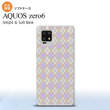 SHG04 SHG04 ZERO6 AQUOS zero6 スマホケース ソフトケース アーガイル クリア 紫 メンズ レディース nk-zero6-tp1410