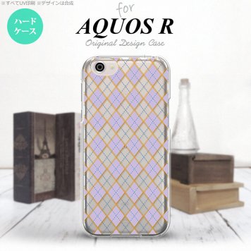 【SH03J】【スマホケース/スマホカバー】【アクオス R】SH03J スマホケース AQUOS R SH-03J カバー アクオス R アーガイル クリア×紫 nk-sh03j-1410【メール便送料無料】