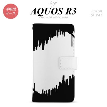 SH-04L/SHV44 AQUOS R3 手帳型スマホケース カバー ホラー 黒  nk-004s-r3-dr194