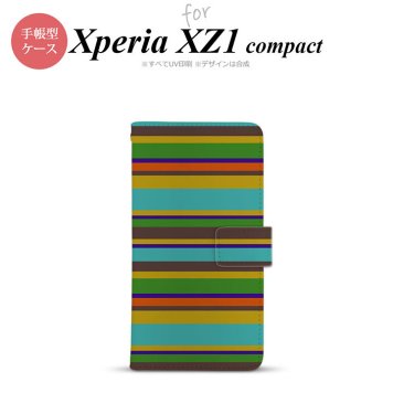 【手帳型 スマホ カバー ケース】【SO02K】【エクスペリア XZ1】手帳型 ケース SO-02K スマホ カバー Xperia XZ1 Compact エクスペリア ボーダー ターコイズ nk-004s-so02k-dr702【メール便送料無料】