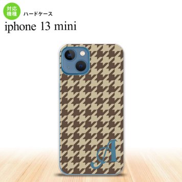 iPhone13mini iPhone13 mini ケース ハードケース 千鳥 格子 大 茶 +アルファベット  nk-i13m-925i