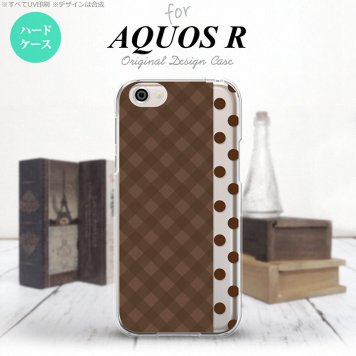 【SH03J】【スマホケース/スマホカバー】【アクオス R】SH03J スマホケース AQUOS R SH-03J カバー アクオス R チェック･ドット 茶 nk-sh03j-1525【メール便送料無料】