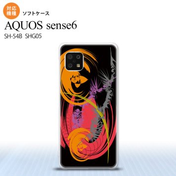 SH-54B SHG05 AQUOS sense6 スマホケース ソフトケース アート 黒 メンズ レディース nk-sens6-tp1262