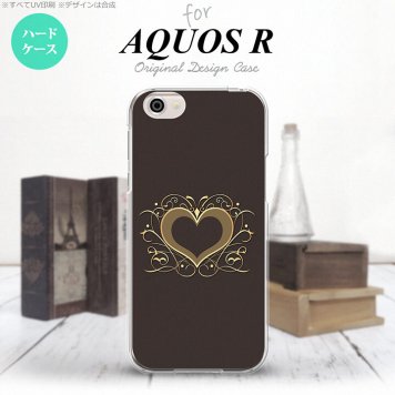 【SH03J】【スマホケース/スマホカバー】【アクオス R】SH03J スマホケース AQUOS R SH-03J カバー アクオス R 飾りハート（A) 茶 nk-sh03j-611【メール便送料無料】