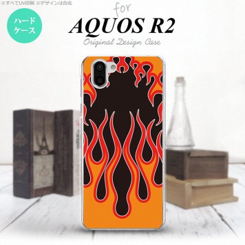 AQUOS R2 アクオス アール2 SH-03K SHV42 専用 スマホケース カバー ハードケース ファイヤー 黒×赤 nk-r2-1304[スマホ,スマホケース,スマホカバー,ケース,カバー,ジャケット]