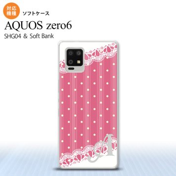 SHG04 SHG04 ZERO6 AQUOS zero6 スマホケース ソフトケース ドット レース C ピンク +アルファベット メンズ レディース nk-zero6-tp1611i