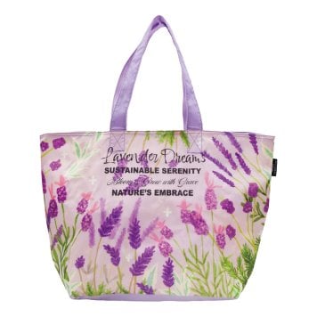 保冷バッグ Lavender 約24L エコバッグ 保冷機能付き 折りたたみポーチ付き