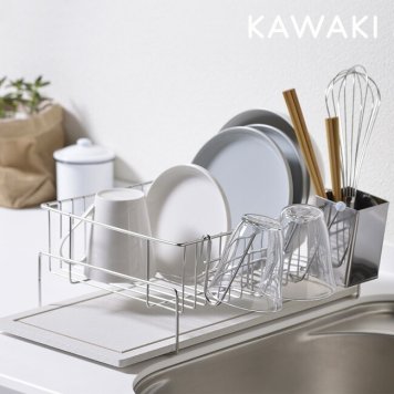 KAWAKI 水切りラック 置きタイプ MM-700087[水切りラック シンク上 シンク横 ステンレス 日本製 おしゃれ 水切りかご 水切りトレー 1人暮らし ひとり暮らし 一人暮らし]         3-4W