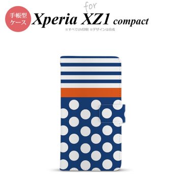 【手帳型 スマホ カバー ケース】【SO02K】【エクスペリア XZ1】手帳型 ケース SO-02K スマホ カバー Xperia XZ1 Compact エクスペリア ドット・ボーダー 青 nk-004s-so02k-dr355【メール便送料無料】