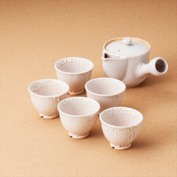 萩焼 白萩番茶器揃　 S2-85  内祝 内祝い お祝 御祝 記念品 出産内祝い プレゼント 快気祝い 粗供養 引出物
