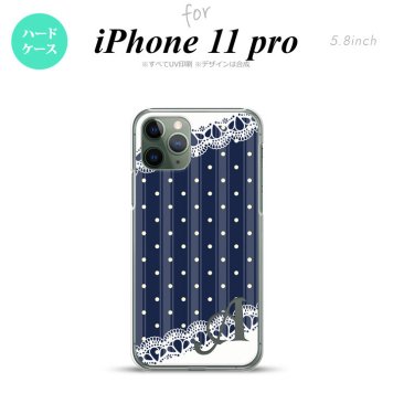 iPhone11Pro iPhone11 Pro スマホケース ハードケース ドット レース C 紺 +アルファベット メンズ レディース nk-i11p-1612i