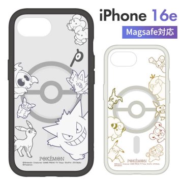 ポケモン iPhone16e ケース クリア 半透明 ポケットモンスター キャラクター グッズ スマホ カバー エアクッション ハイブリッド 耐衝撃 iPhone 2025 6.1inch １眼 アイホン アイフォン マットクリア magsafe 磁石 マグセーフ POKE-979