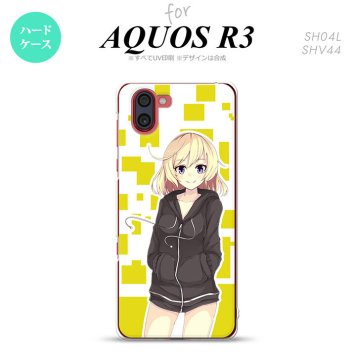 SH-04L SHV44 R3 AQUOS R3 スマホケース カバー 女の子 A 黄 nk-r3-1323