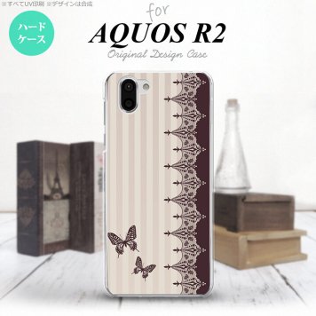 AQUOS R2 アクオス アール2 SH-03K SHV42 専用 スマホケース カバー ハードケース 蝶 茶 nk-r2-1284[スマホ,スマホケース,スマホカバー,ケース,カバー,ジャケット]