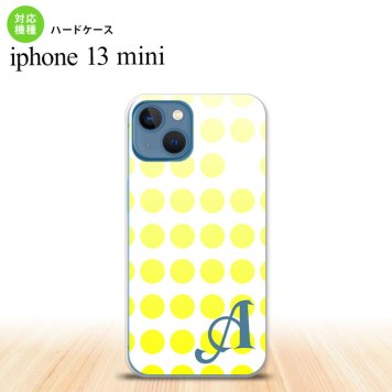 iPhone13mini iPhone13 mini ケース ハードケース 水玉 黄 +アルファベット  nk-i13m-1371i