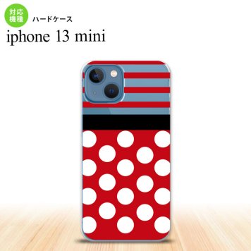 iPhone13mini iPhone13 mini ケース ハードケース ドット ボーダー 赤  nk-i13m-356