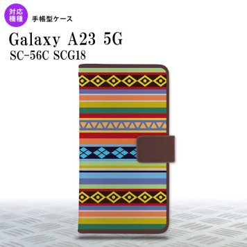 Galaxy A23 GalaxyA23 手帳型スマホケース カバー エスニック ボーダー カラフル 2022年 10月発売 nk-004s-a23-dr1565