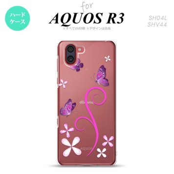 SH-04L SHV44 R3 AQUOS R3 スマホケース カバー バタフライ 蝶 C ピンク nk-r3-223