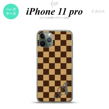 iPhone11Pro iPhone11 Pro スマホケース ハードケース スクエア 黒茶 茶 +アルファベット メンズ レディース nk-i11p-132i