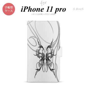 iPhone11Pro iPhone11 Pro 手帳型スマホケース カバー ピンスト 白 黒  nk-004s-i11p-dr1248