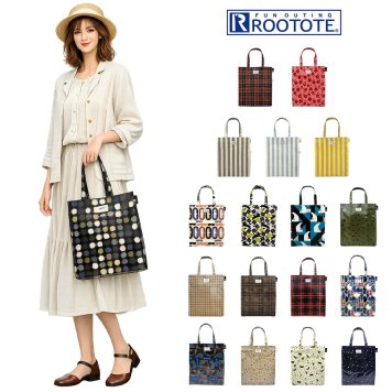 【ROOTOTE】 1291 EU.アーキャトル.ラミネートーN トートバッグ レッスンバッグ A4 レディース 軽量 おしゃれ シンプル カジュアル プレゼント グリーン