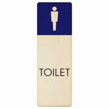 トイレ プレート 木製 男 A1 長方形 縦書き 9x27cm ドア サインステッカー ピクトサイン トイレマーク表示 案内 注意 施設 御手洗 TOILET おしゃれ シンプル 安全対策
