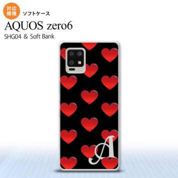 SHG04 SHG04 ZERO6 AQUOS zero6 スマホケース ソフトケース ハート A 黒 赤 +アルファベット メンズ レディース nk-zero6-tp117i