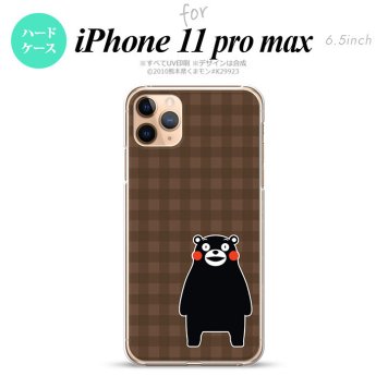 iPhone11ProMax iPhone11pro max スマホケース ハードケース くまモン チェック 茶 メンズ レディース nk-i11pm-km14