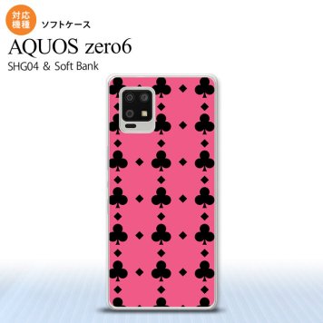 SHG04 SHG04 ZERO6 AQUOS zero6 スマホケース ソフトケース トランプ クラブ ピンク 黒 メンズ レディース nk-zero6-tp532
