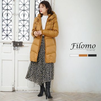 ダウンコート レディース 洗える ハンガリーダウン 高級 コクーン シルエット Filomo ブランド ハンガリーダックダウン ロング 暖かい 軽い 冬 ゆったり お洒落 オシャレ かわいい ブラック 冬 アウター プレゼント ギフト 5F (08000239r) 敬老の日 クリスマス 母の日 女性
