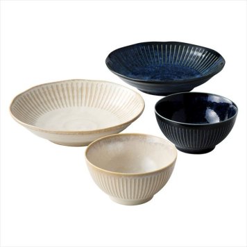 美濃焼 十草モダン 深皿&ライスボウル TSK9127  内祝 内祝い お祝 御祝 記念品 出産内祝い プレゼント 快気祝い 粗供養 引出物
