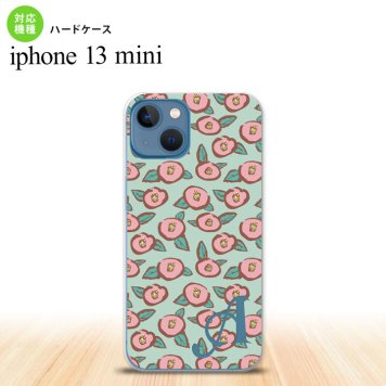 iPhone13mini iPhone13 mini ケース ハードケース つばき 緑 +アルファベット  nk-i13m-1702i