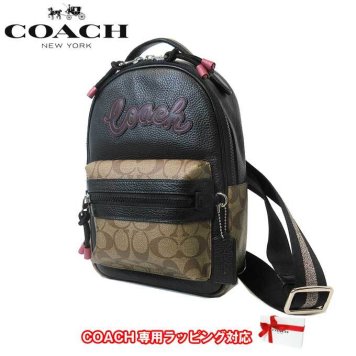 コーチ アウトレット COACH ショルダーバッグ F77841 PVC×レザー シグネチャー ロゴ スリングパック / ボディーバッグ SVP4R(カーキ×ブラックマルチ)【RCP】【0815楽天カード分割】【s-mail03】