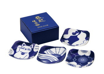 藍染縁起　角皿揃  EN-419 景品 記念品 粗品 ノベルティ 名入れ 御挨拶 ご挨拶